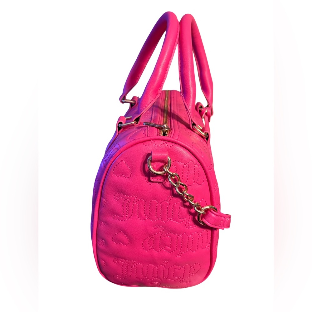 Juicy Couture NWT Beautiful Hot Pink Flash Satchel Quilted Crossbody Bag (P160) - Picture 3 of 11